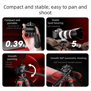 Hydra gimbal stabilizator za GoPro Max, aluminijska legura, 360° vertikalno i horizontalno okretanje, ARCA-Swiss brzi oslobađajući mehanizam, kompatibilan s 1/4 i 3/8 vijcima, model VH30