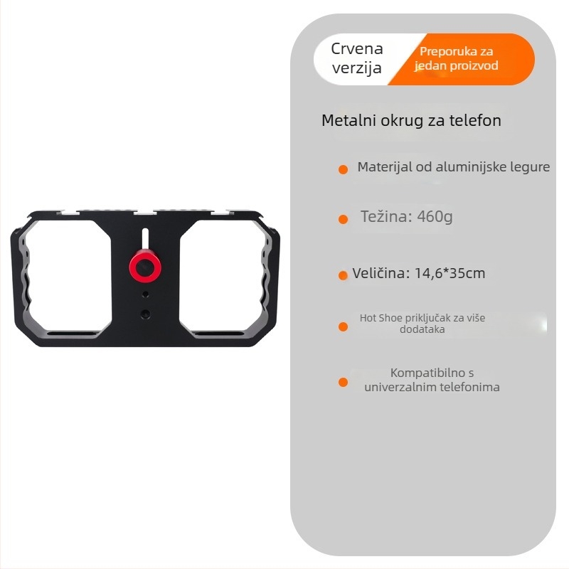 Metalni držač za telefon za vlog i fotografiju, model Phone Cage, aluminijska legura, podrška prilagodbi, ekskluzivan izvor izvoza preko granica