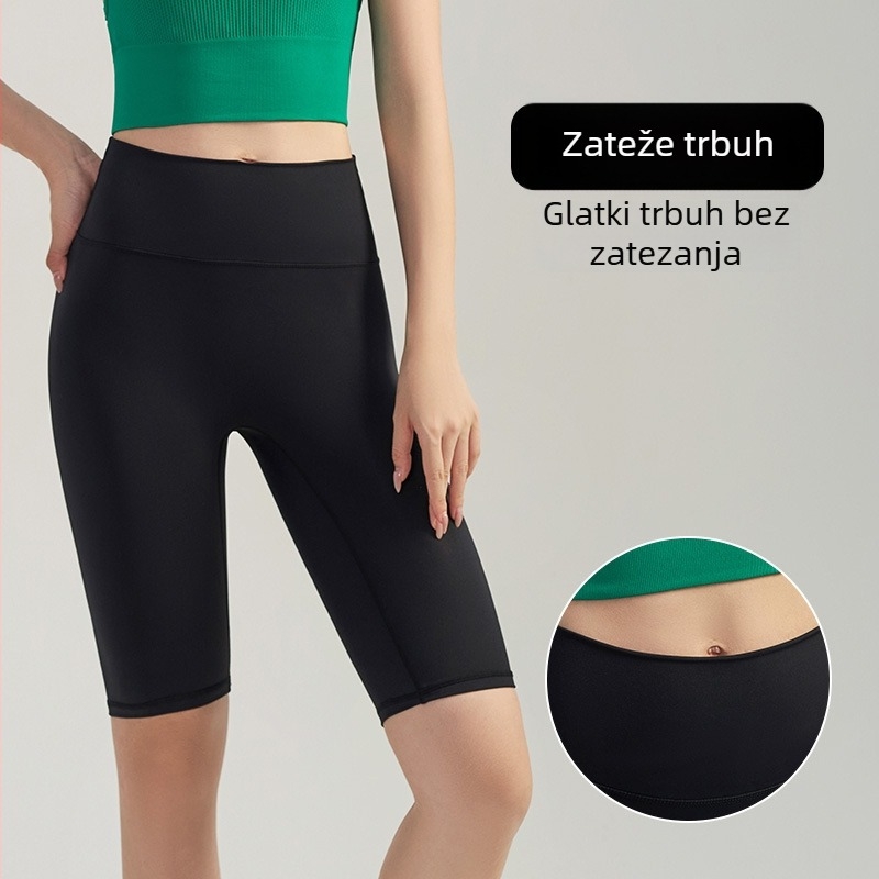 Joga top s ugrađenim jastučićima za grudnjak, brzo sušeći materijal, najlon/elastan, uski kroj, duljina do sredine trbuha