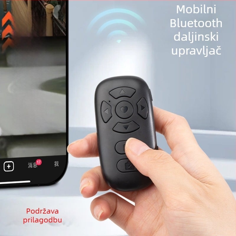 8-gumbeni Bluetooth daljinski upravljač za pametni telefon, kontroler za selfie, prebacivanje stranica, pregled kratkih videa, punjivi