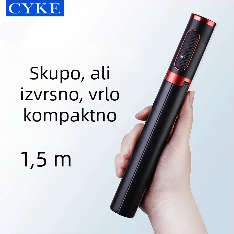 Cyke Bluetooth selfie stativ, produžen, kompaktna podna i stolna držač za telefon NCC (Materijal: aluminijska legura + ABS + PC; Bluetooth: Da; Daljinski upravljač: Uključeno; Prilagodba: Podržana)