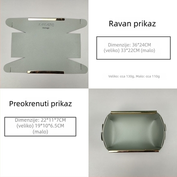 Stolna kutija za pohranu od kože s dvostrukim PU, sklopiva bez poklopca, kapacitet 0,8 L, model SJM0029