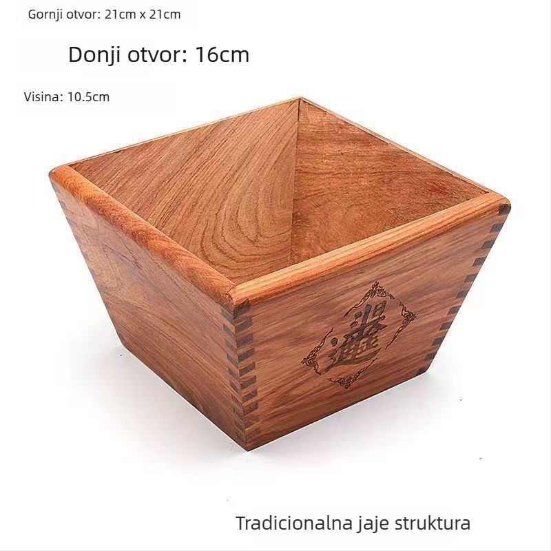 Drvena mjerna posuda za rižu u vintage stilu, jednostavan modern dizajn, otporna na vlagu, kapacitet ispod 4 litara
