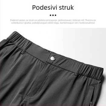 Muške Ice Silk hlače za sport i slobodno vrijeme, ravni kroj, brzo suše, ljeto, plus veličina, tanak materijal