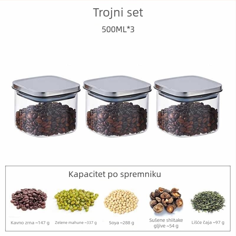 Staklena četvrtasta posuda za skladištenje, kineskog stila