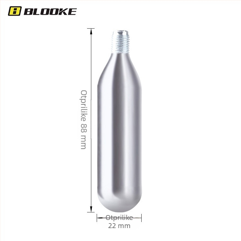 Blooke CO2 pumpa za bicikle — za planinske i cestovne bicikle, aluminijska legura, prijenosni spremnik za dopumpavanje guma, CO2 ventil
