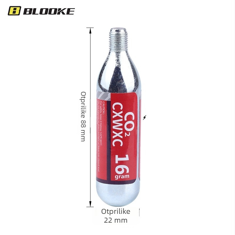 Blooke CO2 pumpa za bicikle — za planinske i cestovne bicikle, aluminijska legura, prijenosni spremnik za dopumpavanje guma, CO2 ventil