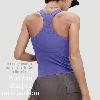 Sportski grudnjak sa širokim naramenicama, brzo sušenje Nylon-Spandex, duljina do struka, s umetkom za prsa