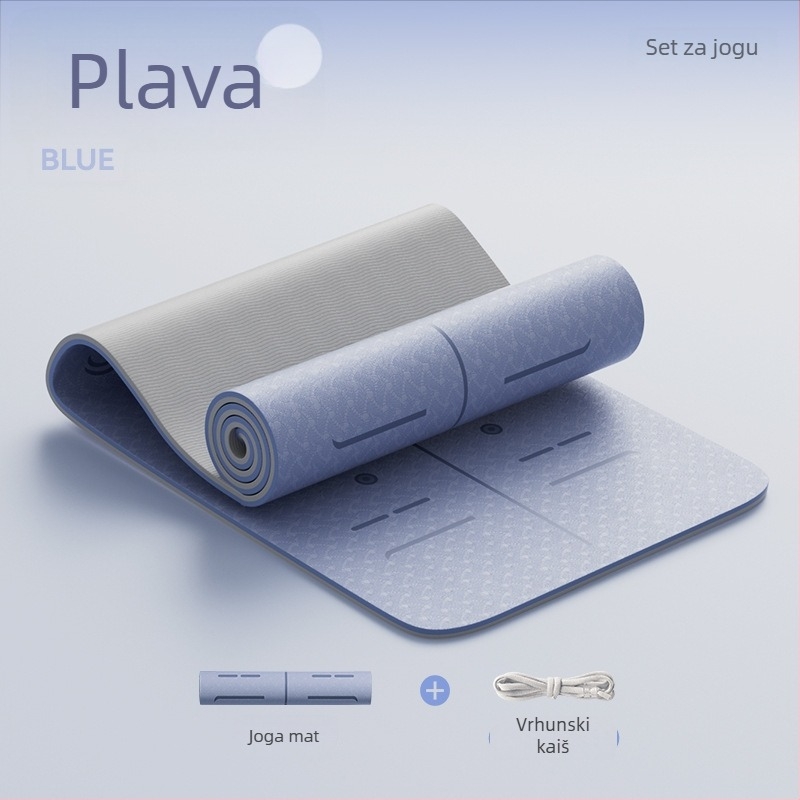 Joga prostirka od TPE, protuklizna, proširena i debela konstrukcija, 6–12 mm, ekološki prihvatljiva