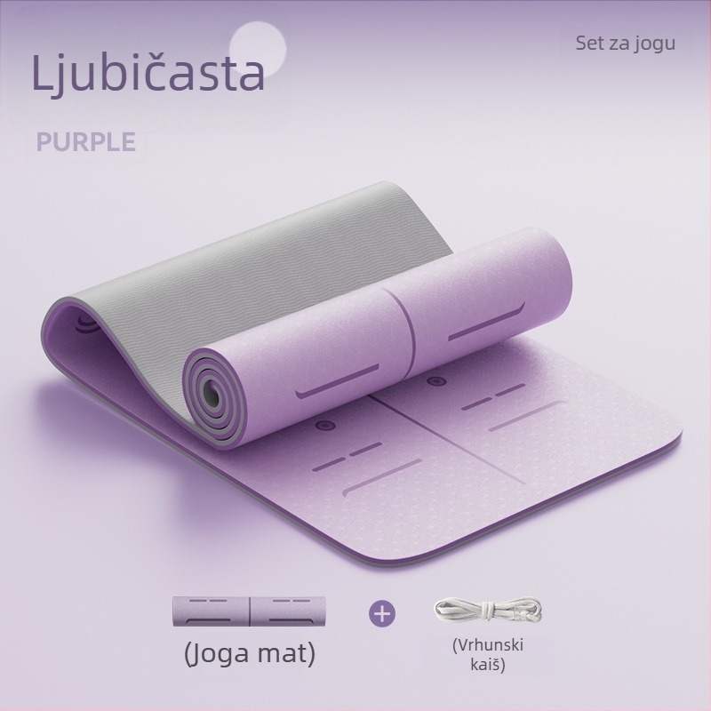 Joga prostirka od TPE, protuklizna, proširena i debela konstrukcija, 6–12 mm, ekološki prihvatljiva