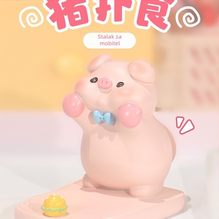 Svinjica – držač za telefon na stol, karikatura od smole za uredski dekor, poklon za rođendan za razrednog druga