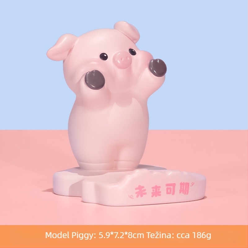 Svinjica – držač za telefon na stol, karikatura od smole za uredski dekor, poklon za rođendan za razrednog druga