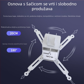 Univerzalni nosač projektora za kućnu upotrebu — višenamjenski, izvlačni, fiksni, ojačani viseći držač