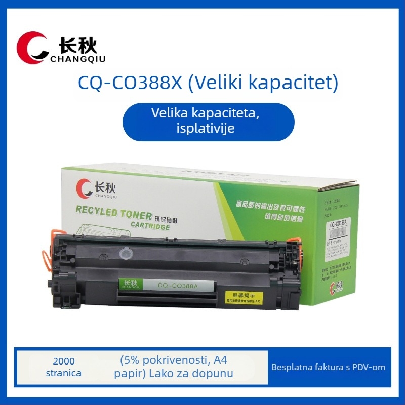 Long Autumn CC388XX toner kaseta za HP LaserJet M126a/M126nw, M1136, P1108 – 3000 stranica, visoka kapaciteta, ponovno napunjiva, kompatibilna CC388A/CC388X