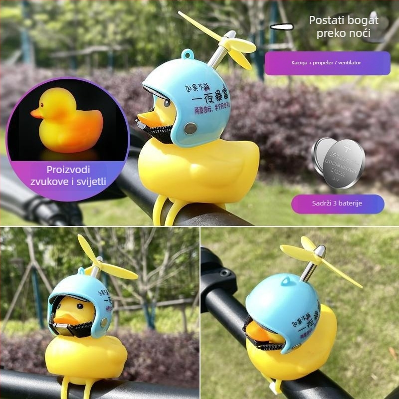 Biciklističko zvono sa ukrasom patke, od plastike, marka Senowoiry/ji r ui, model Little Yellow Duck Decoration