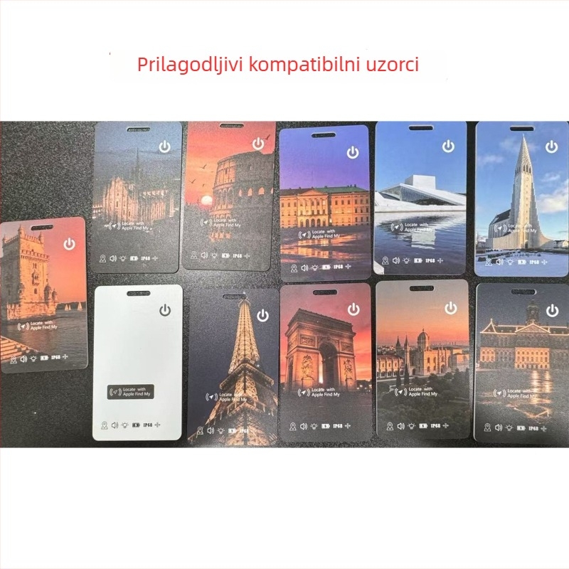Lokator za karticu protiv gubitka s bežičnim punjenjem, domet 10 m, baterija 220 mAh, kompatibilan s iOS
