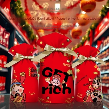 Qinfeng termički zatvaranje vrećica za prehrambenu ambalažu, kompozitni prehrambeni materijal, varijante 4-in-1 i 3-in-1 God of Wealth za bombone