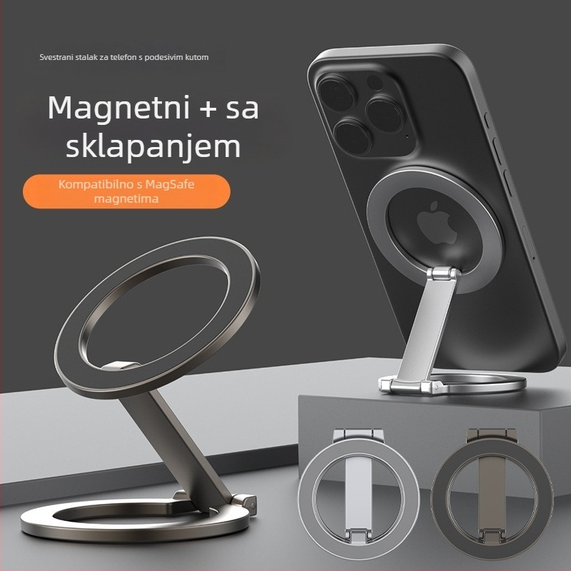 Dvostrani magnetski MagSafe držač za telefon, stolni držač od legure, univerzalni, potpuno metalni