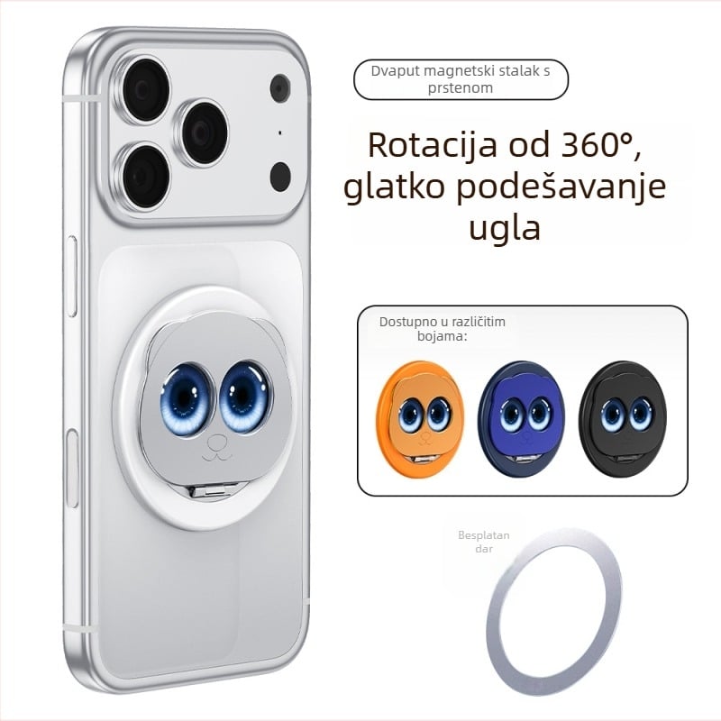 Panda magnetski držač za telefon, dvostruko sklopivi, MagSafe kompatibilan, 360° rotacija, metalni