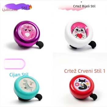 Dječje zvono za bicikl, model Red Heart Cartoon, marka Green Riding Morning Star, materijal plastika, promjer 54 mm, broj proizvoda 11A-54.