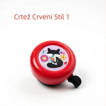 Dječje zvono za bicikl, model Red Heart Cartoon, marka Green Riding Morning Star, materijal plastika, promjer 54 mm, broj proizvoda 11A-54.