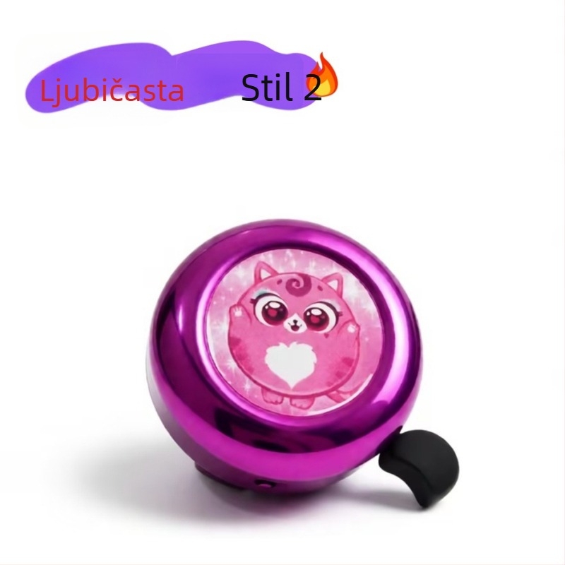 Dječje zvono za bicikl, model Red Heart Cartoon, marka Green Riding Morning Star, materijal plastika, promjer 54 mm, broj proizvoda 11A-54.