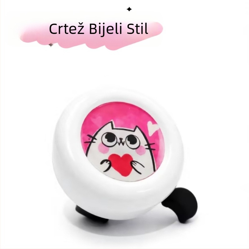 Dječje zvono za bicikl, model Red Heart Cartoon, marka Green Riding Morning Star, materijal plastika, promjer 54 mm, broj proizvoda 11A-54.