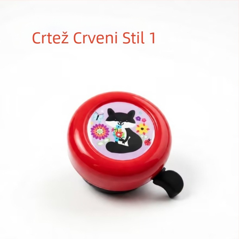 Dječje zvono za bicikl, model Red Heart Cartoon, marka Green Riding Morning Star, materijal plastika, promjer 54 mm, broj proizvoda 11A-54.