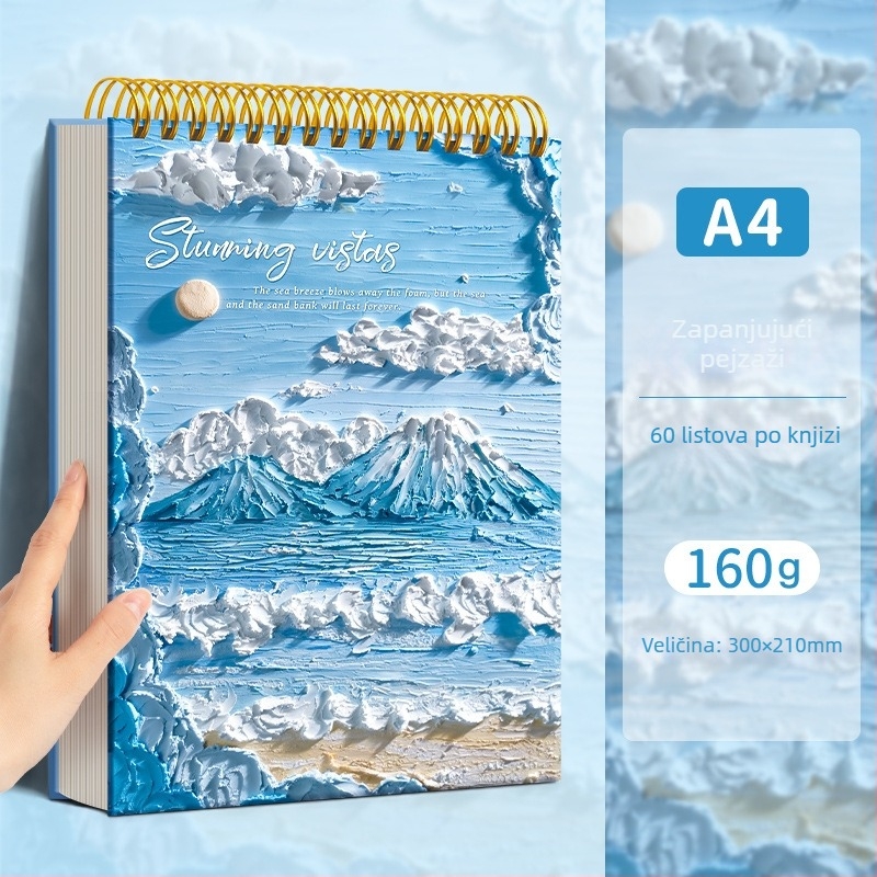 Skic-knjiga za uljnu sliku Four Seasons, model Sjnh-oil painting sketchbook, serija Oil painting sketchbook, 80 listova, papir 80 g/m²