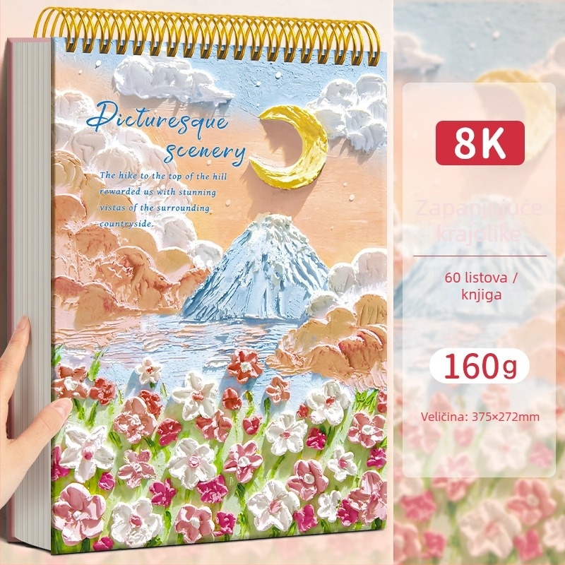 Skic-knjiga za uljnu sliku Four Seasons, model Sjnh-oil painting sketchbook, serija Oil painting sketchbook, 80 listova, papir 80 g/m²