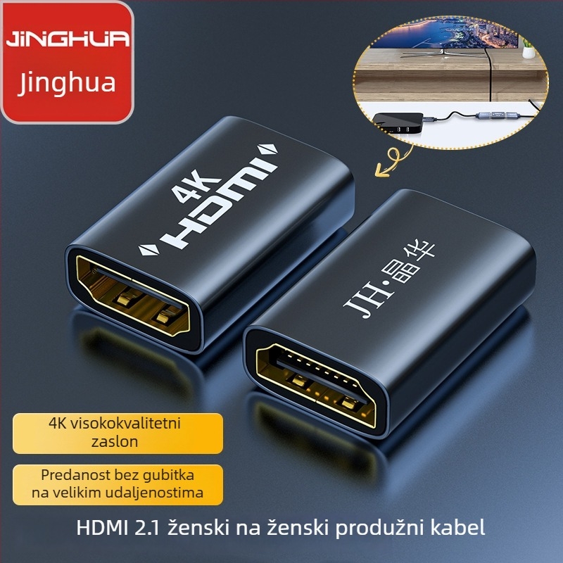Jinghua DP–HDTV adapter, podržava 4K/1080p, zlatni kontakti, kabel duljine 0,1 m