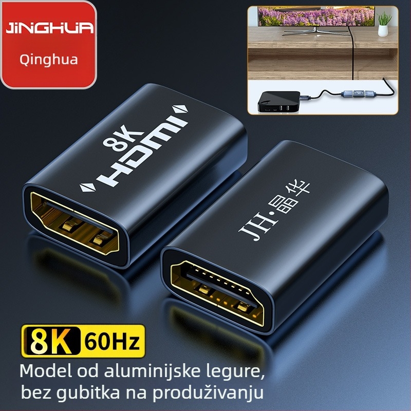 Jinghua DP–HDTV adapter, podržava 4K/1080p, zlatni kontakti, kabel duljine 0,1 m