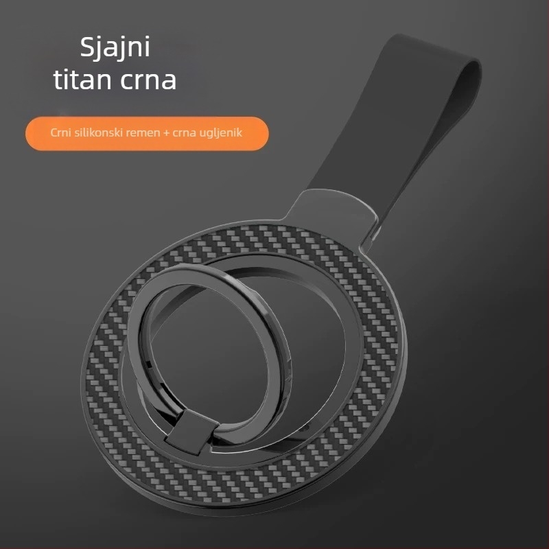 Držač prstena za telefon, magnetski, cinkova legura + silikon, universalno, prilagodljivo