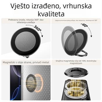 Držač za telefon s dvostrukim magnetskim prstenom i dvostrano MagSafe stražnjom naljepnicom, stolni držač za prijenos uživo • Brand Shuotu • Materijal: Legura • Stil: Univerzalni • Prilagodba: Podržana