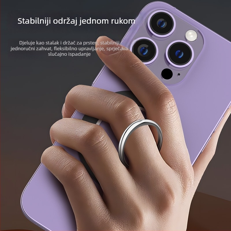 Magnetski prsten držač za telefon — stolni rotirajući držač, ABS+legura, mogućnost prilagodbe