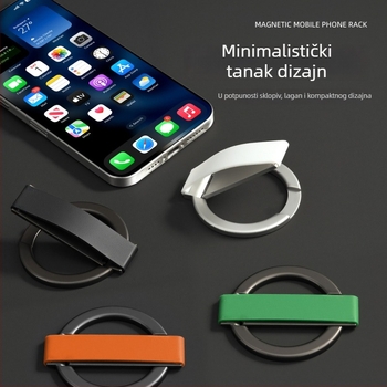 Magnetski držač telefona sa silikonskim remenom i držačem za zapešće — metalni univerzalni nosač za Huawei i Apple