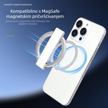 Magnetski držač telefona sa silikonskim remenom i držačem za zapešće — metalni univerzalni nosač za Huawei i Apple