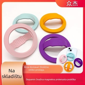Silikonski magnetski držač prstena s stražnjom pločom, kompatibilan s Apple i Huawei prstenima, univerzalno korišteno, mogućnost prilagodbe