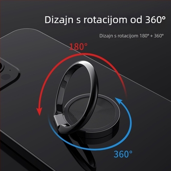 Can magnetski držač za telefon s metalnim prstenom, cinkova legura, univerzalno, 360° rotacija, mogućnost prilagođenog logotipa, kompatibilan Apple/Huawei/Xiaomi/Vivo/Oppo