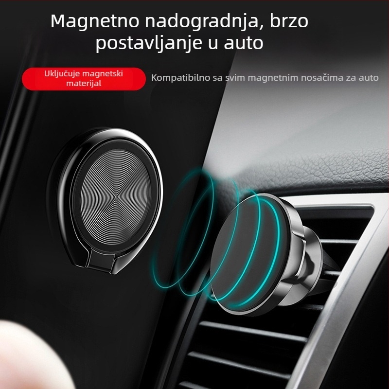 Can magnetski držač za telefon s metalnim prstenom, cinkova legura, univerzalno, 360° rotacija, mogućnost prilagođenog logotipa, kompatibilan Apple/Huawei/Xiaomi/Vivo/Oppo