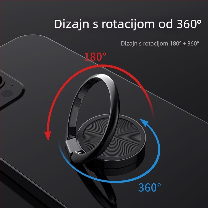 Can magnetski držač za telefon s metalnim prstenom, cinkova legura, univerzalno, 360° rotacija, mogućnost prilagođenog logotipa, kompatibilan Apple/Huawei/Xiaomi/Vivo/Oppo
