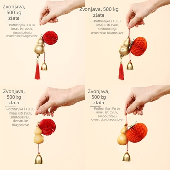 Dekorativni privezak s tikvicastim zvončićem za 2026. godinu — Kina Nova godina, viseći ukras, Happy togethers, pakiranje Opp vrećica, materijal Drugo