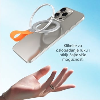  Metalni magnetski okretni držač za telefon u autu s prstenom, MagSafe kompatibilan
