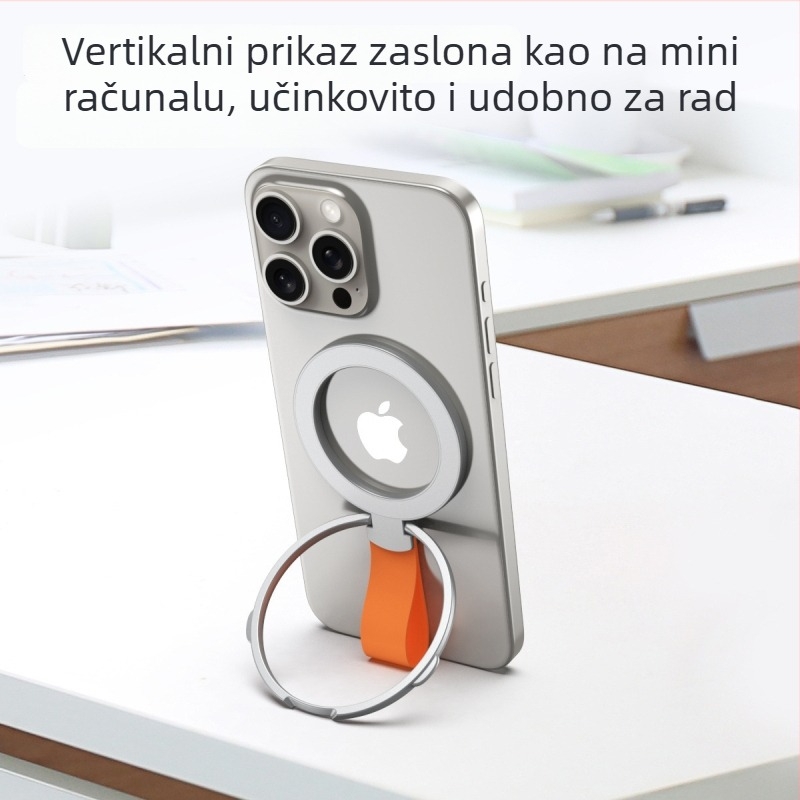  Metalni magnetski okretni držač za telefon u autu s prstenom, MagSafe kompatibilan