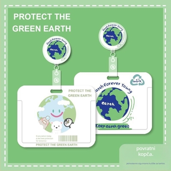 Horizontalni plastični držač značke za liječnike i medicinske sestre, s izvlačnim užetom i kopčom za nošenje oko vrata