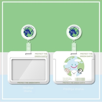 Horizontalni plastični držač značke za liječnike i medicinske sestre, s izvlačnim užetom i kopčom za nošenje oko vrata