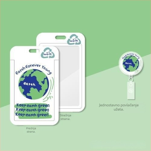 Horizontalni plastični držač značke za liječnike i medicinske sestre, s izvlačnim užetom i kopčom za nošenje oko vrata