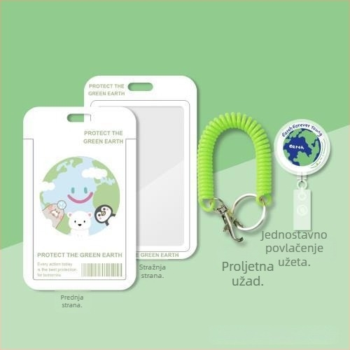 Horizontalni plastični držač značke za liječnike i medicinske sestre, s izvlačnim užetom i kopčom za nošenje oko vrata
