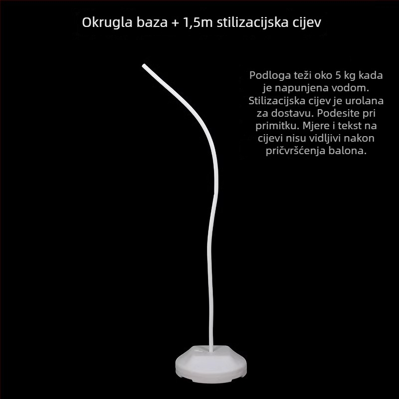 Vjenčani pozadinski luk s fleksibilnim cijevima od aluminijsko-plastičnog i PVC-a, nepravilno balonasto oblikovane cijevi, veliki papirnati cvjetni stabljice