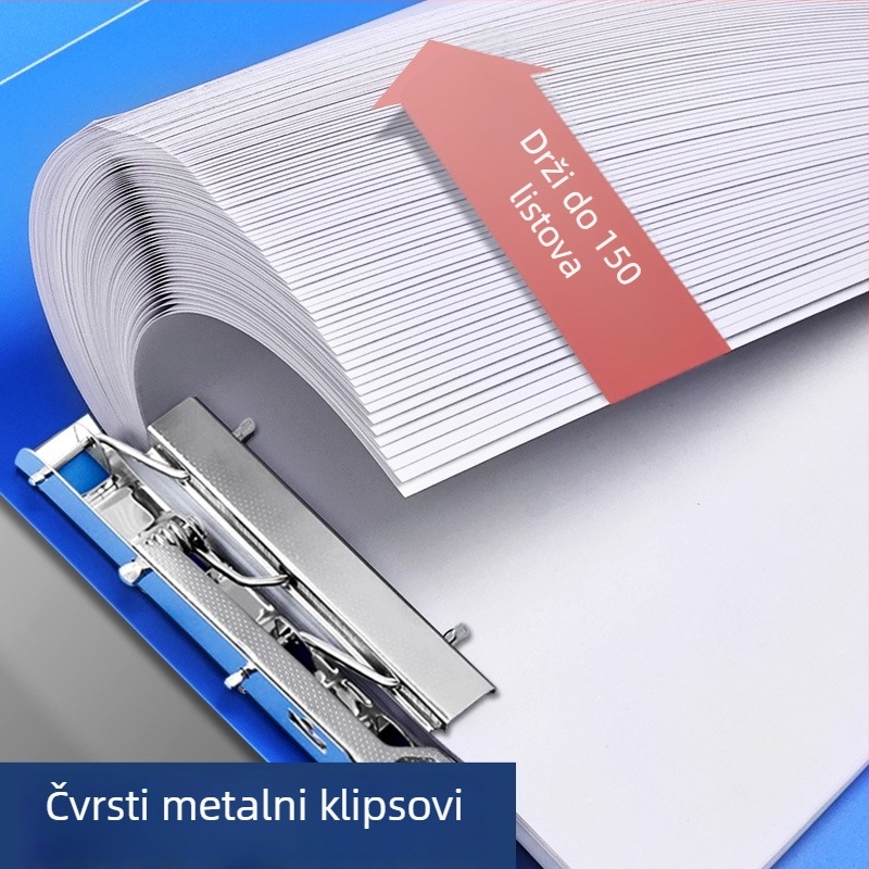 A4 dokument folder s dvostrukim čvrstim klipom, plastični, debljina ploče 75